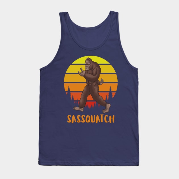 Sassquatch - Badass With An Attitude To Match  - White Tank Top by Crazy Collective